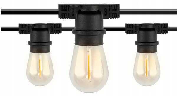 Zahradní girlanda 15m + 16x 1W LED žárovka BERGE