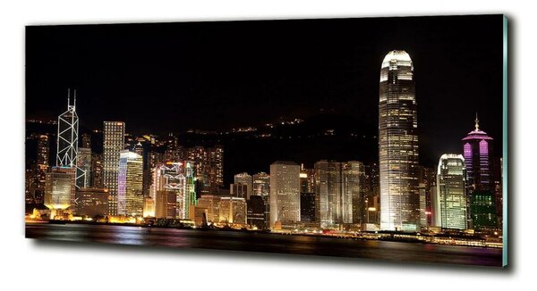 Foto obraz sklo tvrzené Noční Hongkong osh-25184002