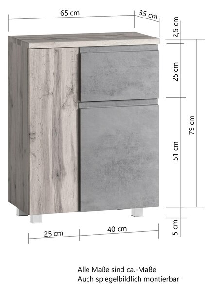 SPODNÍ SKŘÍŇKA, 65/79/35 cm Held - Spodní skříňky, Online Only