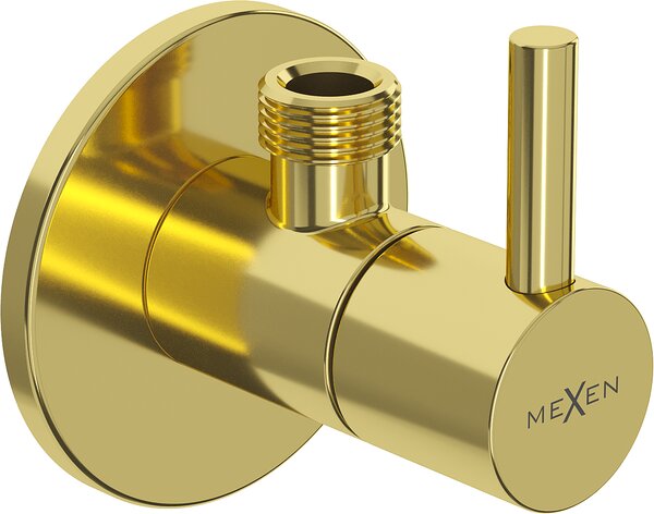 Mexen R2, rohový ventil pro baterii 1/2"x3/8", zlatá lesklá, 79972-50