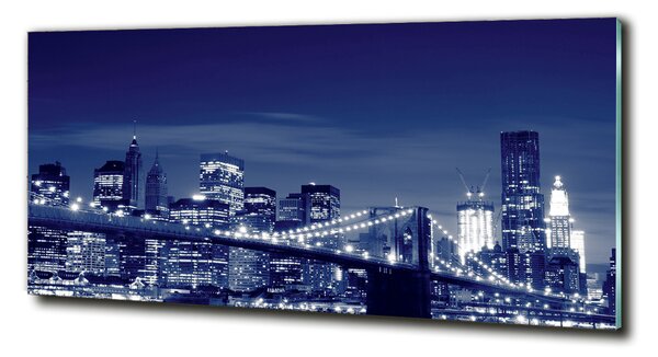 Moderní skleněný obraz z fotografie New York noc osh-33616202