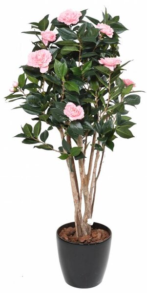 Umělý strom Camélie s růžovými květy, 180 cm