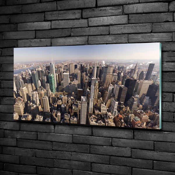 Foto obraz sklo tvrzené New York ptačí pohled osh-35764394
