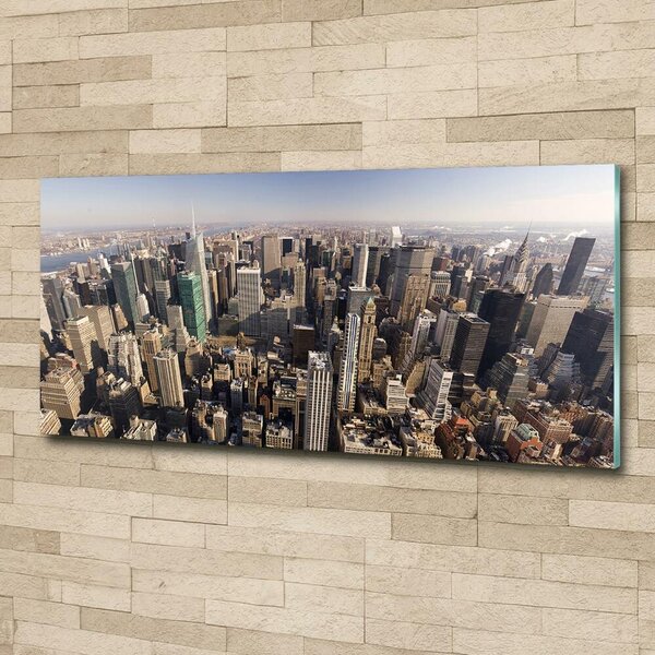 Foto obraz sklo tvrzené New York ptačí pohled osh-35764394
