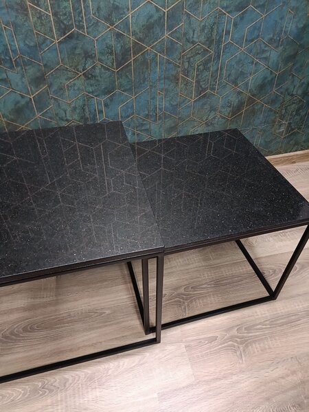 Konferenční stolek žula Star Galaxy Set 60/50 Barva: Černý
