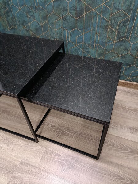 Konferenční stolek žula Star Galaxy Set 60/50 Barva: Černý