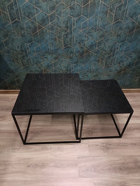 Konferenční stolek žula Star Galaxy Set 60/50 Barva: Černý