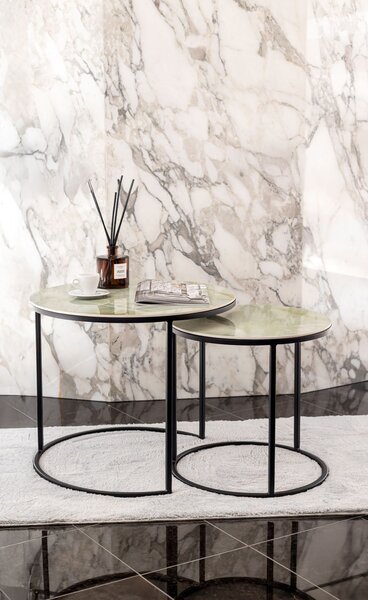 Konferenční stolek křemenný sintr Mineral Mint 60/45 Barva: Černý
