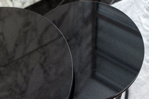 Konferenční stolek žula Nero Set 60/45 Barva: Černý