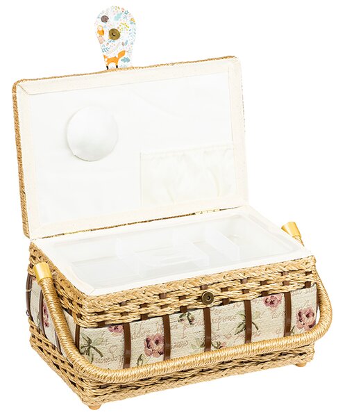 BELLATEX BOX na šití Režná, Starorůžová 28x18x15 cm