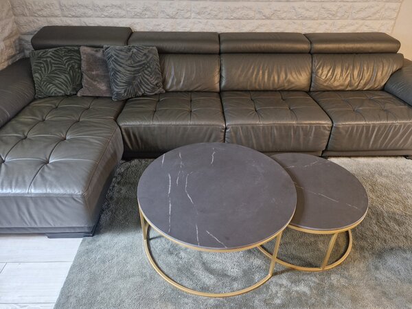 Konferenční stolek slinutý křemen Nero Marquina 80/60 Barva: Černý