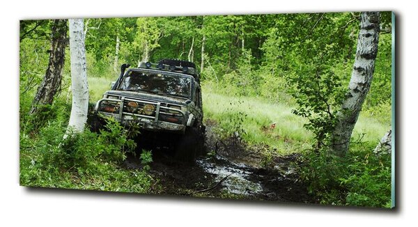 Foto-obraz fotografie na skle Jeep v lese osh-4134018