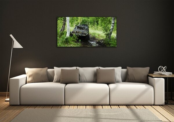 Foto-obraz fotografie na skle Jeep v lese osh-4134018