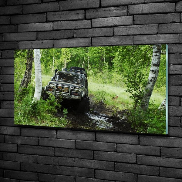 Foto-obraz fotografie na skle Jeep v lese osh-4134018