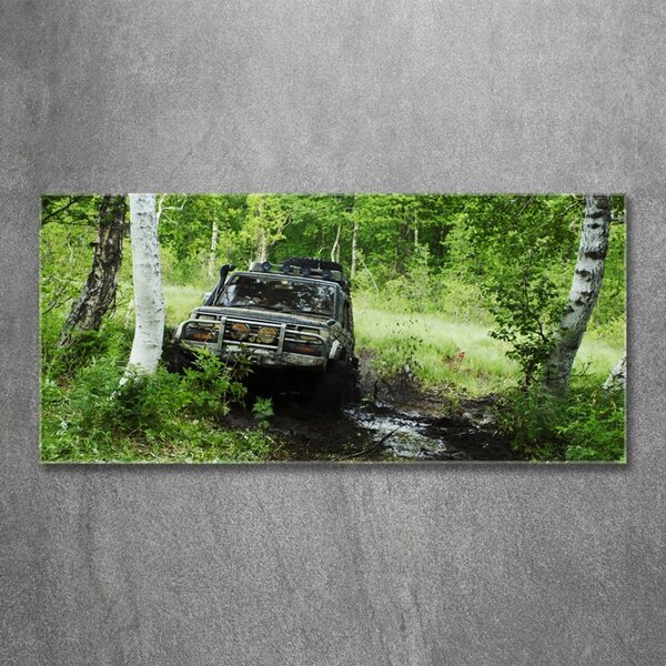 Foto-obraz fotografie na skle Jeep v lese osh-4134018
