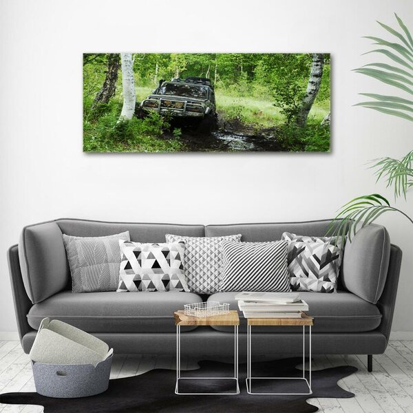 Foto-obraz fotografie na skle Jeep v lese osh-4134018