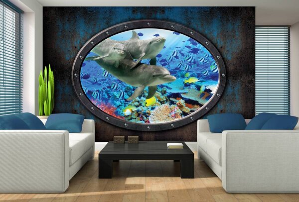 Fototapeta - Delfíni v akváriu (152,5x104 cm)
