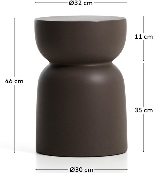 Kave Home Hnědý cementový zahradní stolek Garbet 32 cm