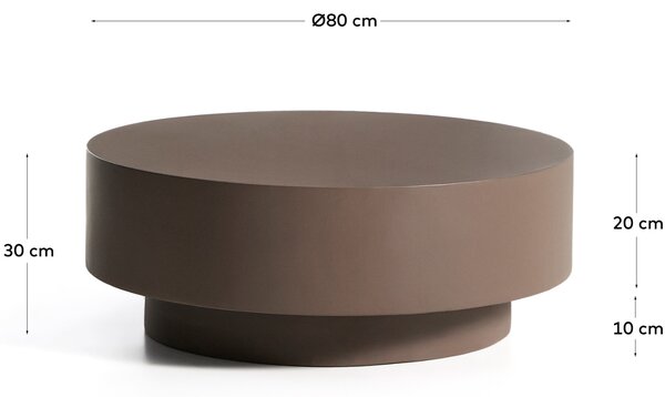 Kave Home Hnědý cementový zahradní stolek Garbet 80 cm