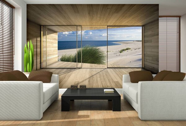Fototapeta - Výhled na oceán a pláž (152,5x104 cm)
