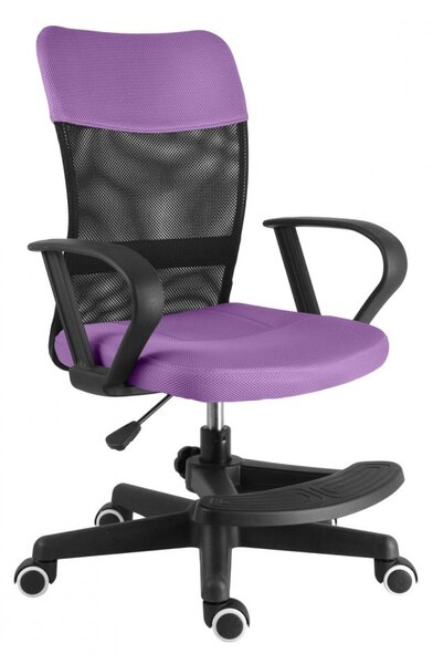Dětská židle na kolečkách TIMMY II s podnožkou — látka, více barev fialová