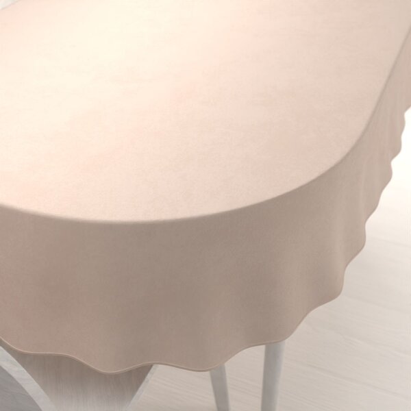 Biante Sametový oválný ubrus Velvet Premium SVP-020 Béžový 100x140 cm