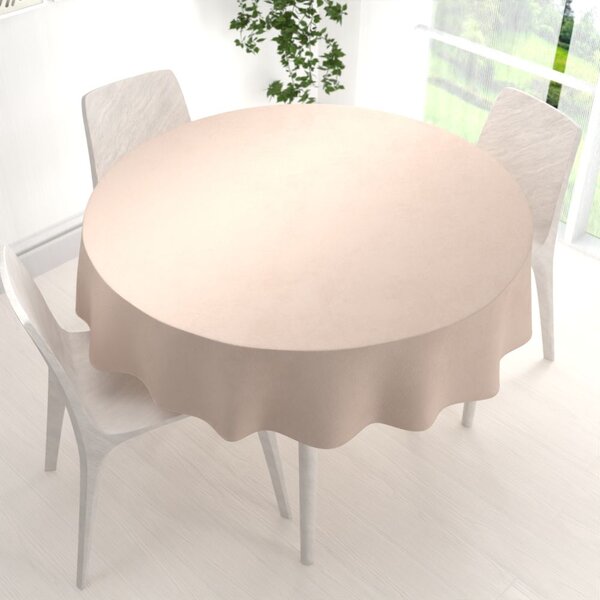 Biante Sametový kulatý ubrus Velvet Premium SVP-020 Béžový Ø 110 cm