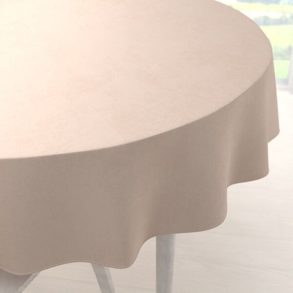 Biante Sametový kulatý ubrus Velvet Premium SVP-020 Béžový Ø 110 cm