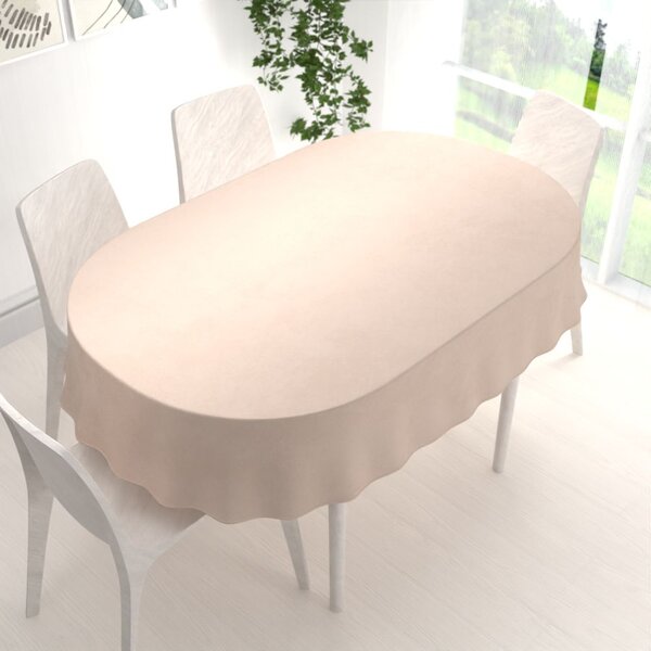 Biante Sametový oválný ubrus Velvet Premium SVP-020 Béžový 100x140 cm