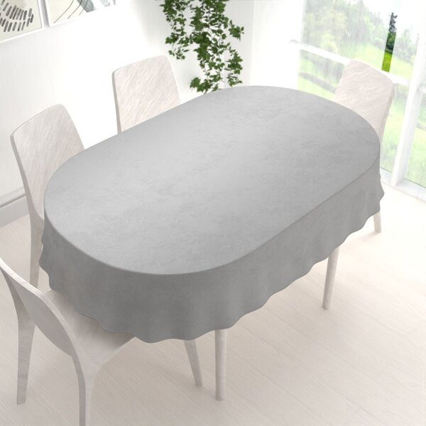 Biante Sametový oválný ubrus Velvet Premium SVP-027 Světle šedý 100x160 cm