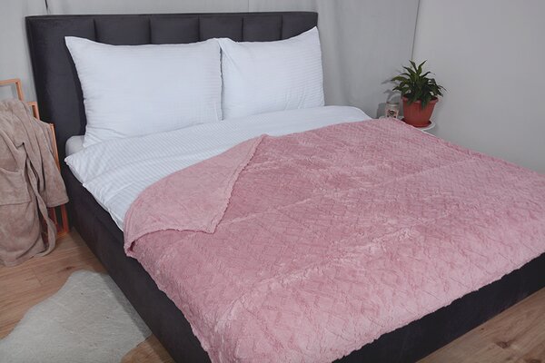 Mikroflanelová deka MODA starorůžová 150x200 cm abstrakce;geometrické tvary;zimní;vánoční