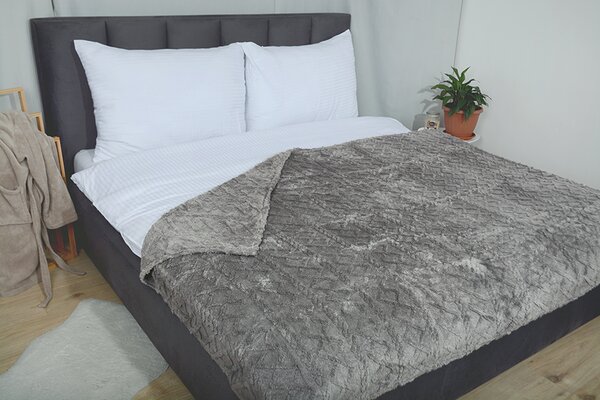 Mikroflanelová deka MODA tmavě šedá 150x200 cm abstrakce;geometrické tvary;zimní;vánoční