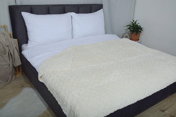 Mikroflanelová deka MODA krémová 150x200 cm abstrakce;geometrické tvary;zimní;vánoční
