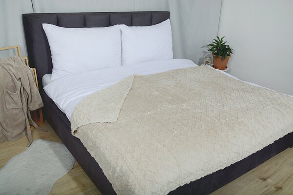 Mikroflanelová deka MODA béžová 150x200 cm abstrakce;geometrické tvary;zimní;vánoční