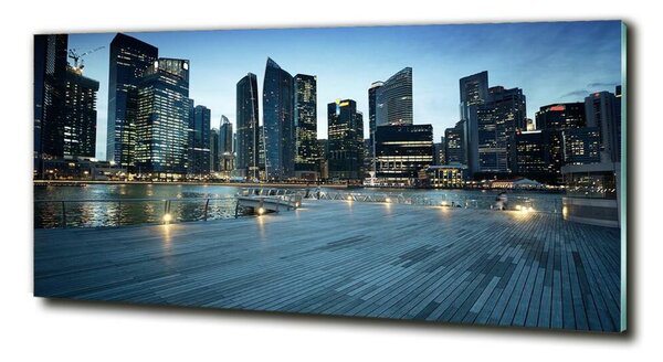 Foto obraz fotografie na skle Singapur noc osh-50961314