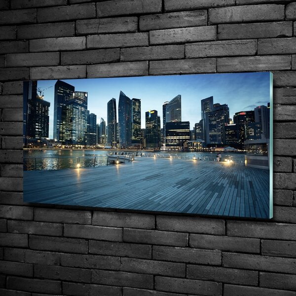Foto obraz fotografie na skle Singapur noc osh-50961314