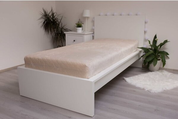 Krémové napínací prostěradlo z mikroflanelu 180x200 cm Basic – Jerry Fabrics