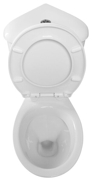Aqualine Sapho, CLIFTON Rohový WC kombi mísa s nádržkou včetně splachovací soupravy, bílá