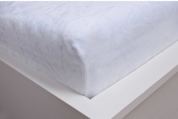 Bílé napínací prostěradlo z mikroflanelu 90x200 cm – Jerry Fabrics