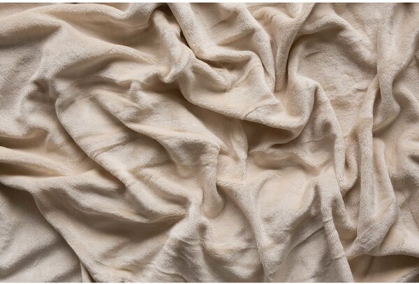 Krémové napínací prostěradlo z mikroflanelu 180x200 cm Basic – Jerry Fabrics