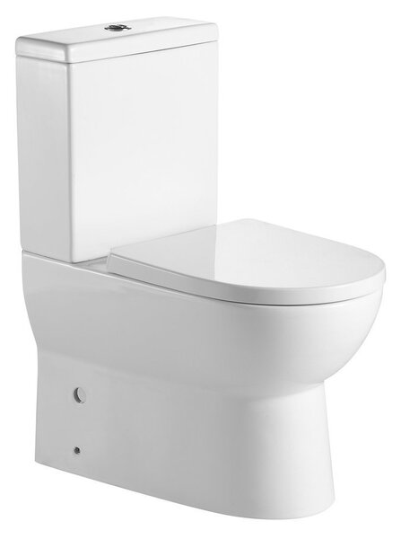 Aqualine Sapho, JALTA RIMLESS WC kombi mísa s nádržkou včetně splachovací soupravy, spodní/zadní