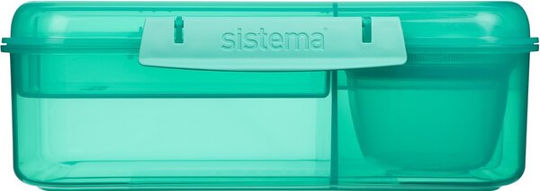 Sistema Dělený svačinový box Lunch Bento s nádobou na jogurt a 2 tácky 1,65 l, mátová