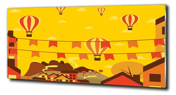 Foto obraz sklo tvrzené Balony nad městem osh-54646411