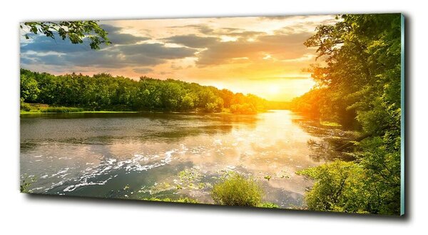Foto obraz skleněný horizontální Soumrak nad řekou osh-54835338