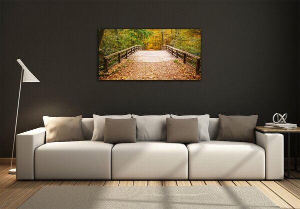 Moderní foto obraz na stěnu Most v lese podzim osh-55256739