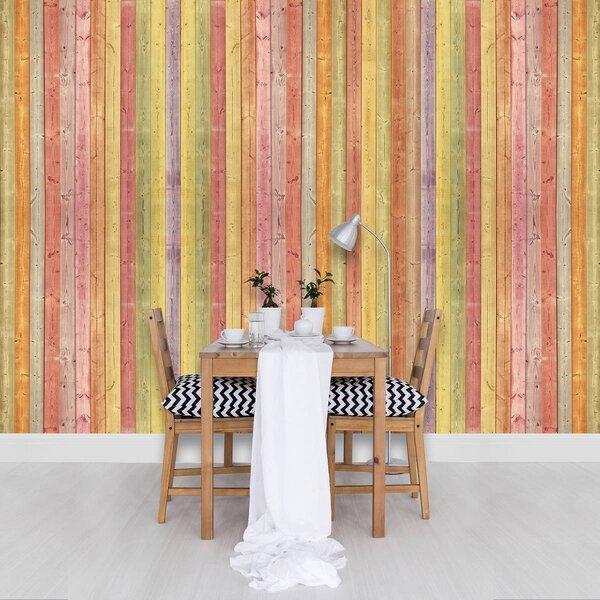 Fototapeta - Textura - Barevná Prkna (152,5x104 cm)