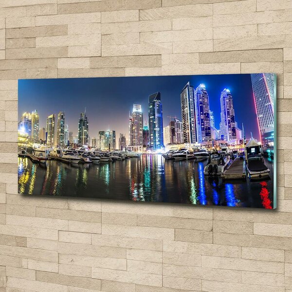 Foto obraz skleněný horizontální Noční Dubai osh-56151340