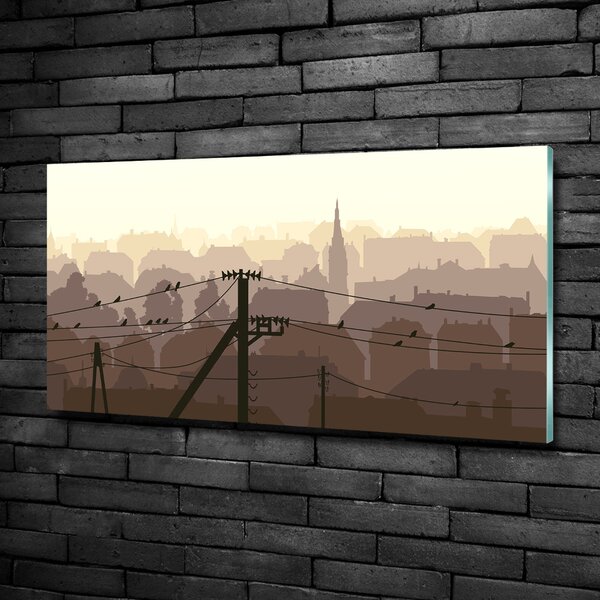 Foto obraz skleněný horizontální Město linie osh-57666255