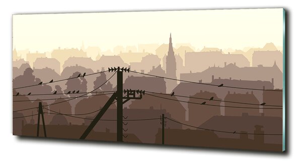 Foto obraz skleněný horizontální Město linie osh-57666255