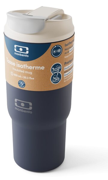 Termohrnek s víčkem a brčkem Travel Infinity Blue 600 ml